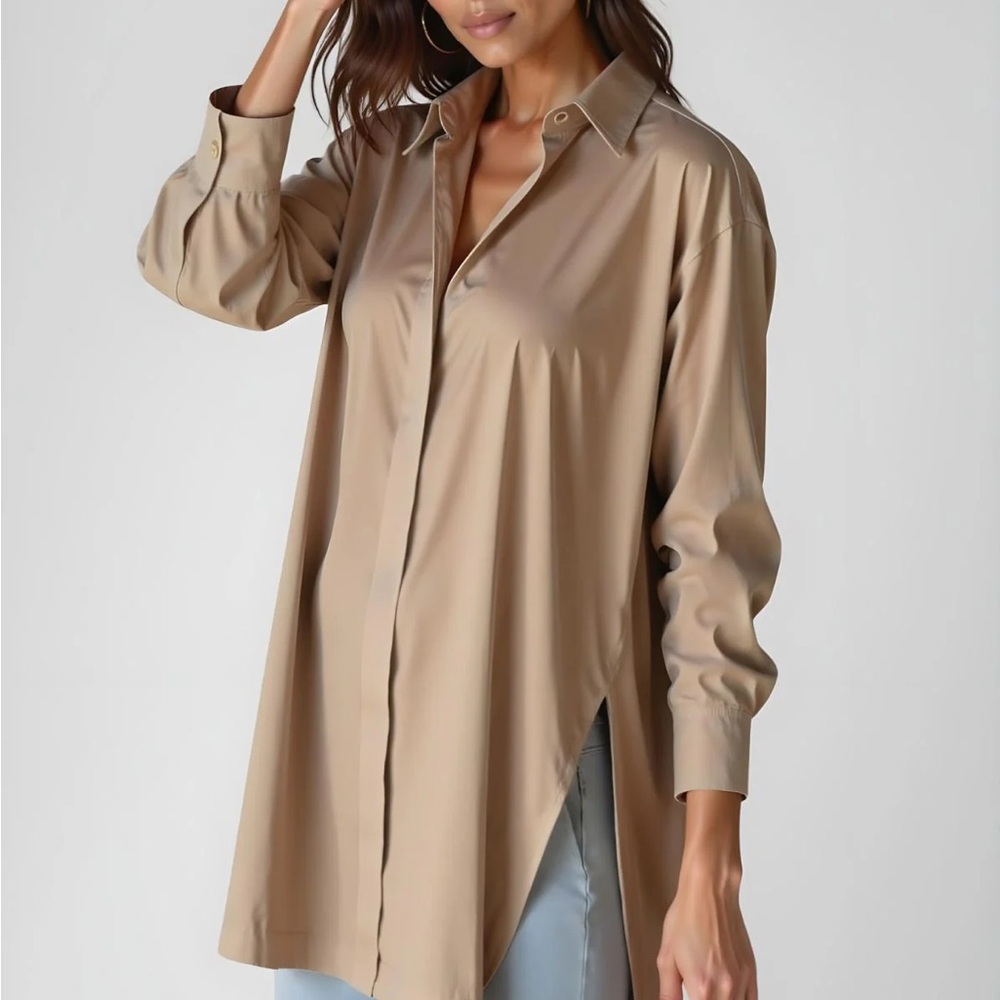 The WARMY - OVERSIZED LAPEL BUTTON SHIRT DRESS